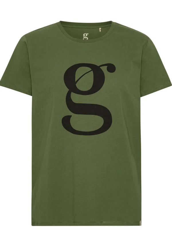 GROBUND Alfie herre tee - den i mosgrøn med logo