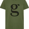 GROBUND Alfie t-shirten - den i mosgrøn med logo