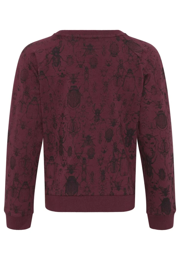 GROBUND Calle sweatshirten mini - den i brombærfarvet med insektprint