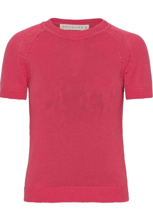GROBUND Flo strik tee - den i varm pink