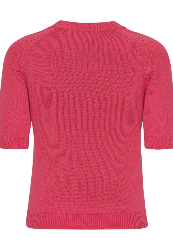 GROBUND Freja strik tee - den i varm pink
