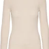 GROBUND Hanna rib strik - den i beige