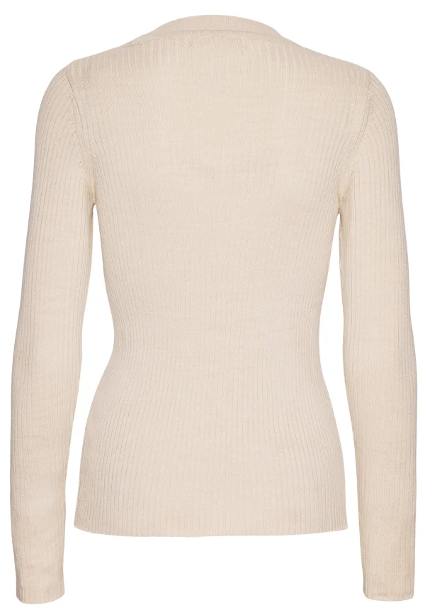 GROBUND Hanna rib strik - den i beige