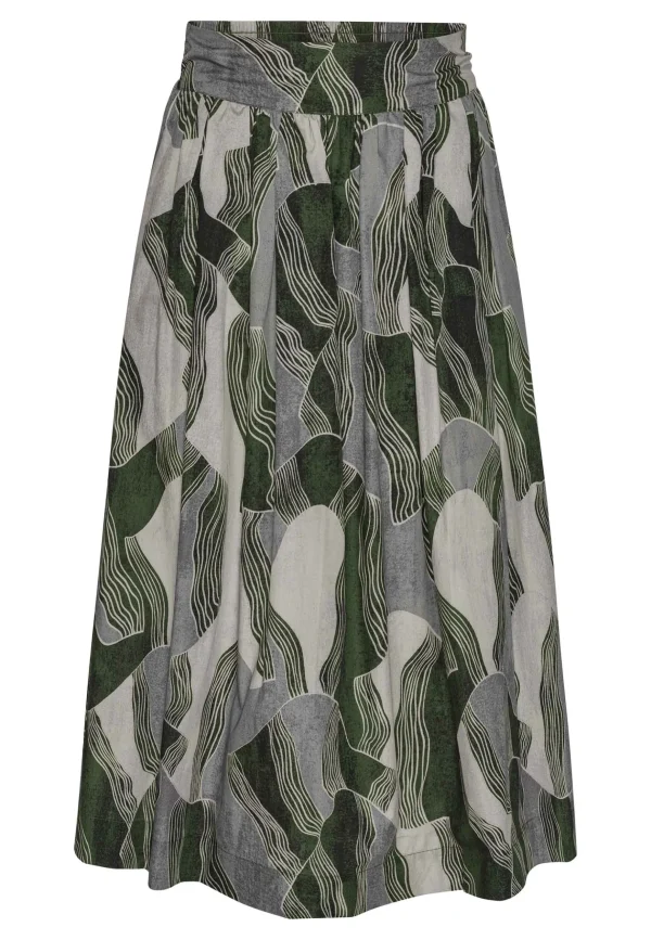 GROBUND Mette nederdel - den lange med abstrakt landskab