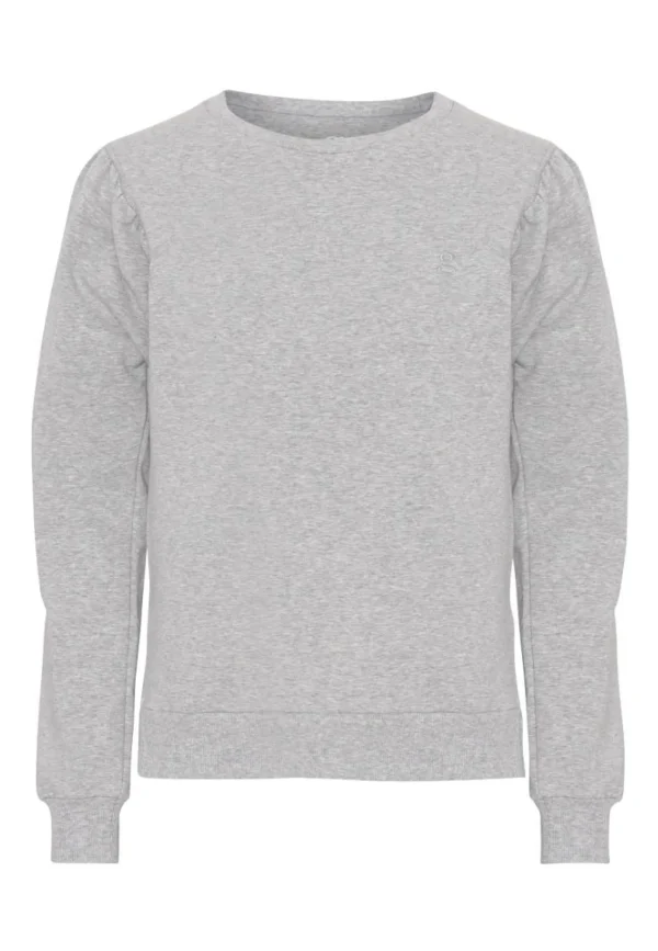 GROBUND Signe sweatshirten - den med flotte ærmer i grå melange